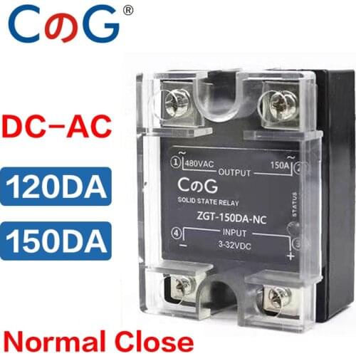 CG 120A 150A DA NC Normally Closed SSR Single Phase DC Control AC Heat Sink SSR-120DA 150DA NC Solid State Relay