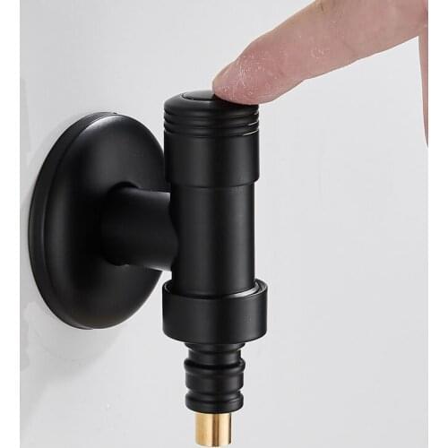 Black/Chrome Bathroom Toilet Bibcocks Tap Washing Machine Faucet Single Cold Brass Faucet Mop Pool Faucet Garden Bibcock Tap