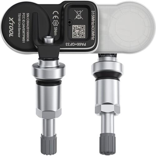 XTOOL TS100 Tire Pressure Sensor 433&315MHz 2 in 1 Programmable TPMS Sensor Work With TP150 And TP200 Universal Tyre Repair Tool