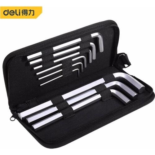 Deli 9pcs/lot Hex Hexagon Allen Key Wrench Hand Tools Chrome Spanner Set Screwdriver Long Arm Spanner Tool Set High Quality