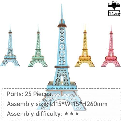 LITTLE EIFFEL TOWER 3D wooden jigsaw puzzle Gifts for children wood toys Parent-child interactive toy 3D Puzzle