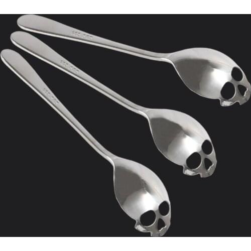 Stainless Steel coffee Scoop Skull shape dessert spoon Food grade ice cream candy tea spoon tableware
