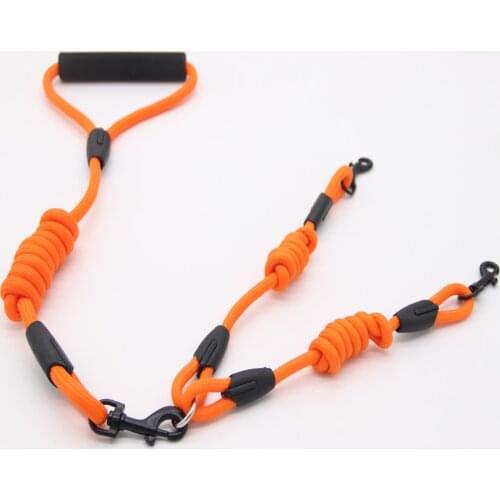 Dogs Double rope Nylon WALK 2 Two DOGS Leash COUPLER Double Twin Lead Walking Leash Optional collar pull rope