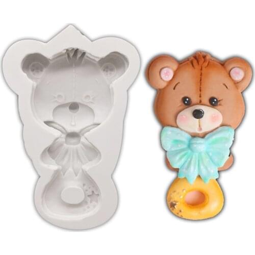 3D Bear Silicone Mold Party Cake Decoration Tool Cake Fondant Chocolate Candy Pudding Ice Cream Biscuit Baking Kitchen Supplies