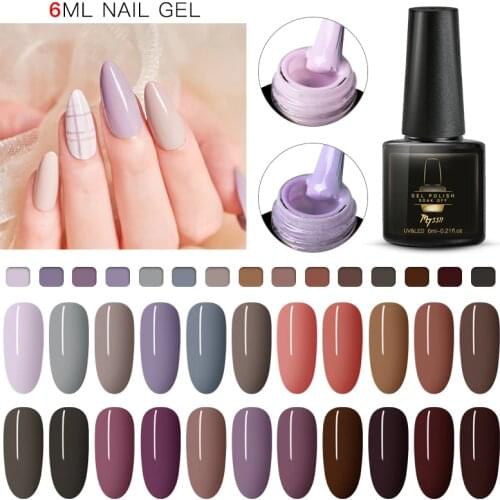 Mtssii Gel Nail Polish Morandi Pure Colors 6ml Soak Off Manicure UV LED Gel Varnish DIY Nail Art Lacquer Decoration For Nail