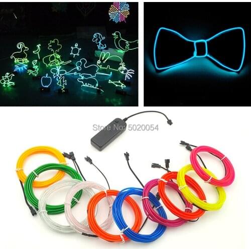 GZYUCHAO EL Dance Party Decor 3.2mm Flexible EL Wire Rope Tube 10 Colors Choice Waterproof LED Neon Lights