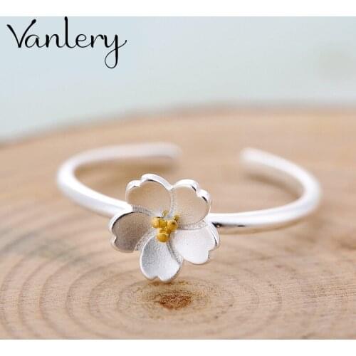 Creative Style Boho Cheery Flower Rings For Women Men Adjustable Ring Fashion Charm Jewelry Wholesale 2021