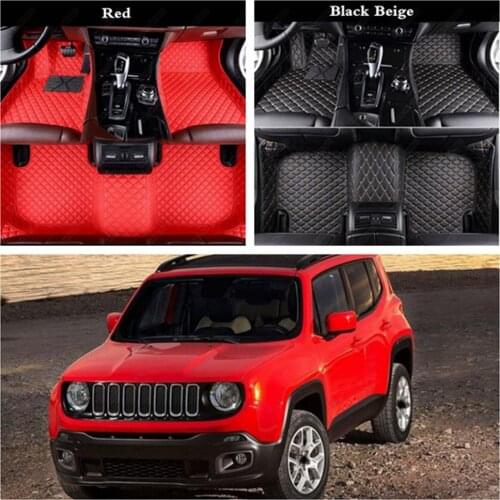 Custom Leather Car Floor Mats for Jeep Renegade Wrangler Commander Compass Patriot Grand Cherokee Car Foot Mats Carpet Cover