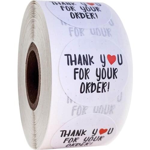 Round Thank You for your order Sticker Seal Labels 1 Inch 500 Lables Thank Yoy Stickers for Toy store deal stickers