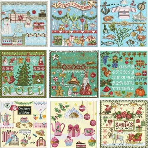 Lafite Series 3 patterns counted 11CT 14CT Cross Stitch Sets DIY Chinese Cross-stitch Kits Embroidery Needlework