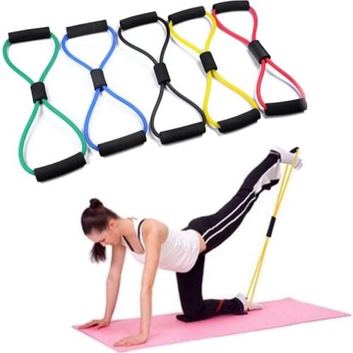 HOT SALE Yoga Gum Fitness Resistance Bands 8 Word Chest Expander Rope Workout Muscle Rubber Elastic Bands for Sports Exercise