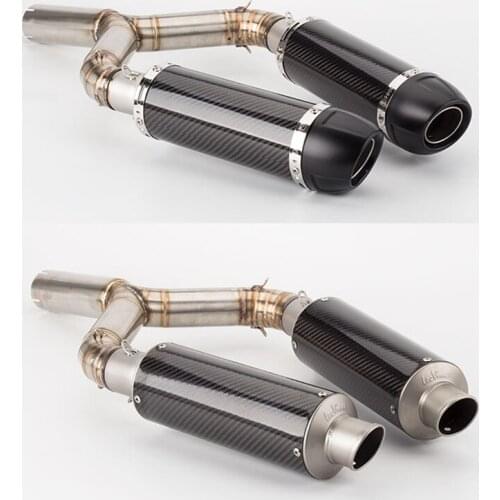 Motorcycle modified exhaust pipe muffler shiver750 exhaust pipe carbon fiber SHIVER 750 middle Link Pipe