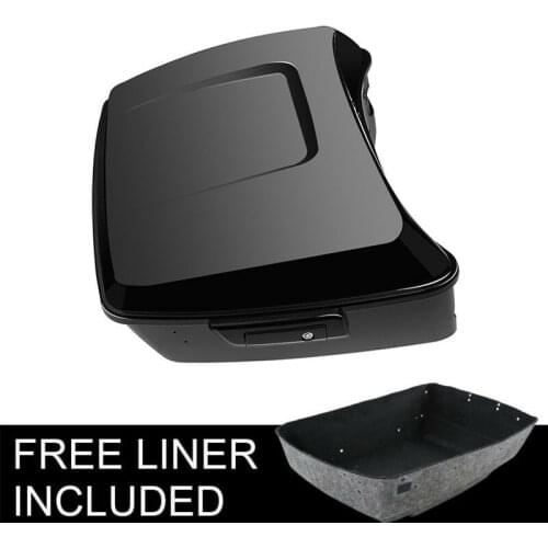 Motorcycle Painted King Trunk Black/Chrome Latch Insert Liner For Harley Tour Pak Touring Road King Road Glide 2014-2019