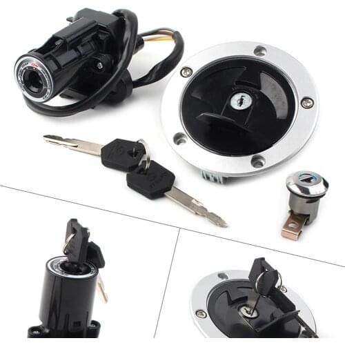 Motorcycle Ignition Switch Seat Fuel Gas Cap Lock Set w/ Keys For Kawasaki Ninja ZX6R ZX636 2013-2018 / ZX10R ZX1000 2011-2019