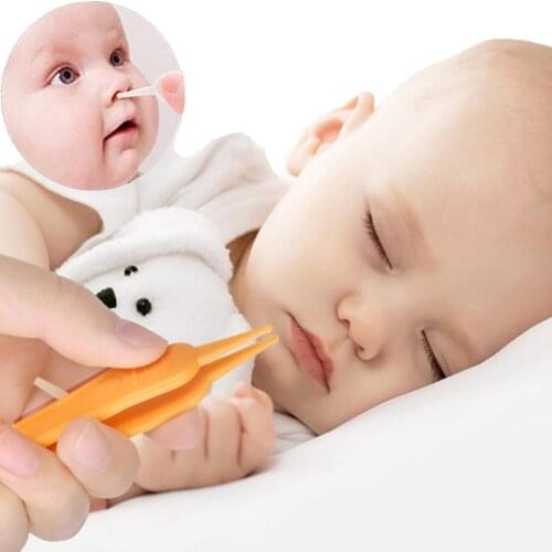 Baby Clean Tweezers Safety Care Newborn Nose Cleaning Clip Infant Belly Button Ears Clean up Tool Child Plastic Pincet Forceps