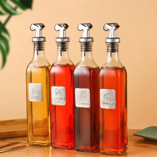 Transparent 250/500ml Oil Sprayer Healthy Stable Convenient Glass Oil Pot Leak-proof Multifunction Seasoning Bottle for Kitchen