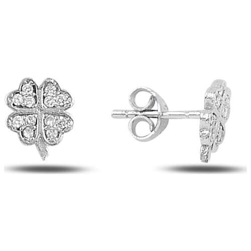 Silver Sycamore Leaf Hearted f375-earring in