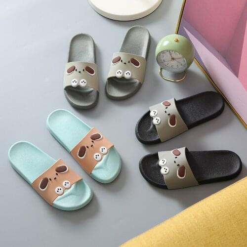 Slippers cartoon for men and women Korean version of anti-slip couple slippers home indoor bathroom house slippers women shoes
