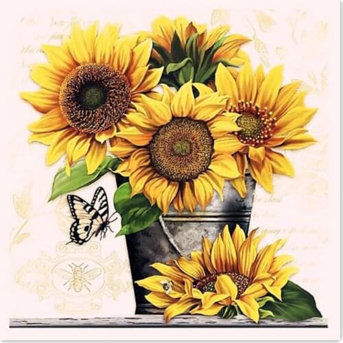 Embroidery DIY 5D Diamond Painting Sunflower Cross Stitch Full Square Diamond Painting Rhinestones Diamond Mosaic Picture