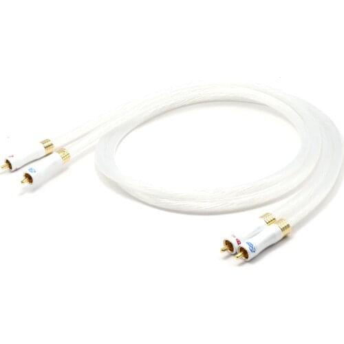 X402 5N OCC Silver Plated RCA TO RCA Interconnect Audio Cable With Gold Plated RCA Plug