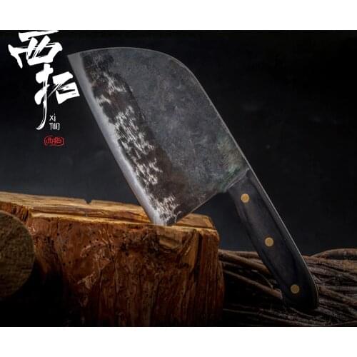 XITUO Kitchen Chef Knives Handmade Forged Full Tang High-carbon Clad Steel Professional butcher knife Cleaver Meat Slicing Chop