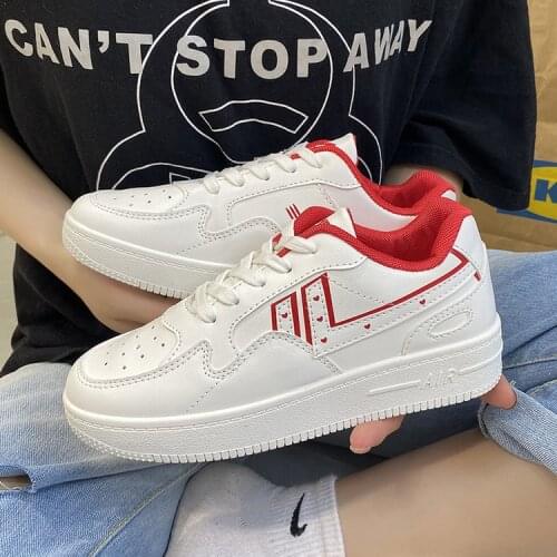 White Shoes for Women 2021 New Autumn Korean Style Ins Trendy Flat Shoes for Students Sports Platform Womens Shoes