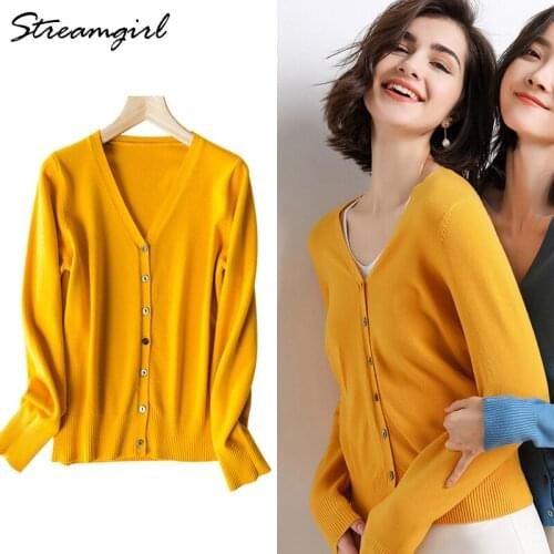 Streamgirl Fall 2020 Knitted Cardigan Button Up Autumn For Women Short Blue Cardigan Knitted V Neck Sweater Women Vintage Winter