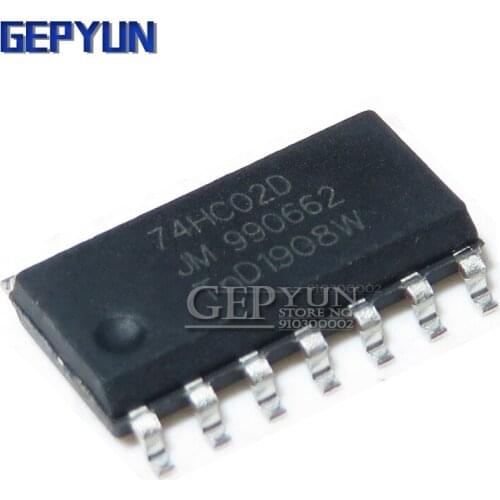10PCS 74HC02D 74HC02 SOP14 SOP SN74HC02DR SN72HC02 SMD Gepyun