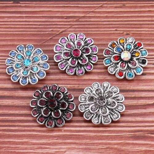 10pcs/lot New 18mm Snap Jewelry charm crystal lizard Metal Rhinestone Snap Buttons Fit Snap Bracelet Bangles Necklaces
