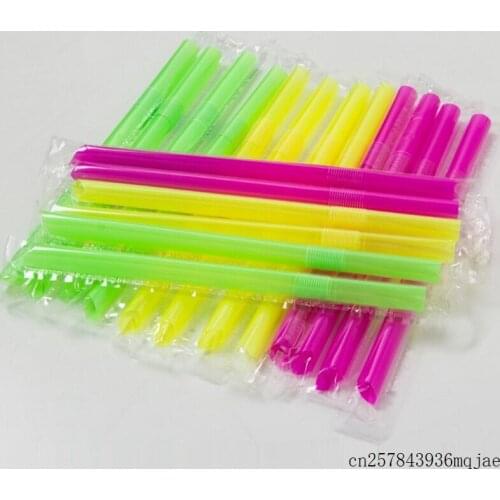 1000 Pcs Wide Fat Drinking Straw Extendable Flexible Straws for Shakes Smoothies Colorful Drink Straws Plastic Straw 12*210mm