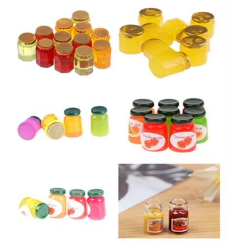 2/3/4/5/10pcs 1/12 Doll House Mini Simulation Jam Bottle Honey Pot Dollhouse Miniature Home Decoration Accessories Miniature Toy