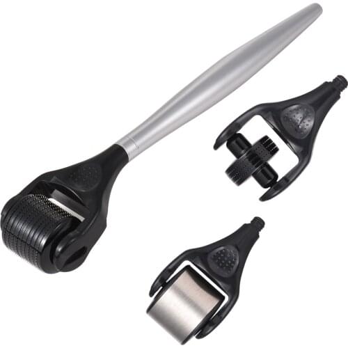 3 in 1 Skin Roller Derma Roller Dermaplaning Microneedling for Full Body Exfoliation with 3 Rollers 540/180 Pin Ice Roller