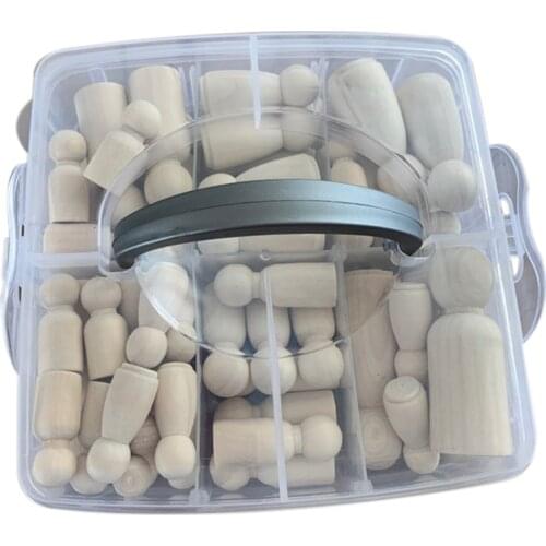 50 Pieces of Wooden Unpainted Family Wooden Doll Baby Wedding Doll Decoration Baby Doodle Wooden Man