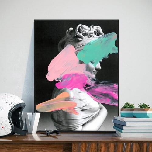 Abstract Canvas Painting Red Highlight Colors Woman Figure Pictures Nordic Wall Art Poster And Prints Decoration For Living Room