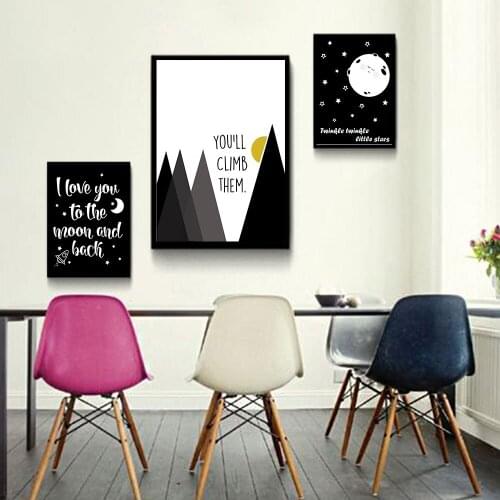 Unframed Cartoon Abstract Letter On Canvas Poster Prints Modern Wall Art Home Deor For Baby Kids Children Room