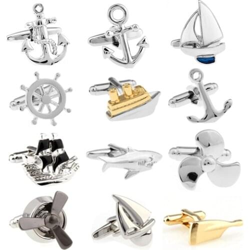 Promotion!! Fashion Silver Colour Fashion Anchor Style Copper Material Cuff Links