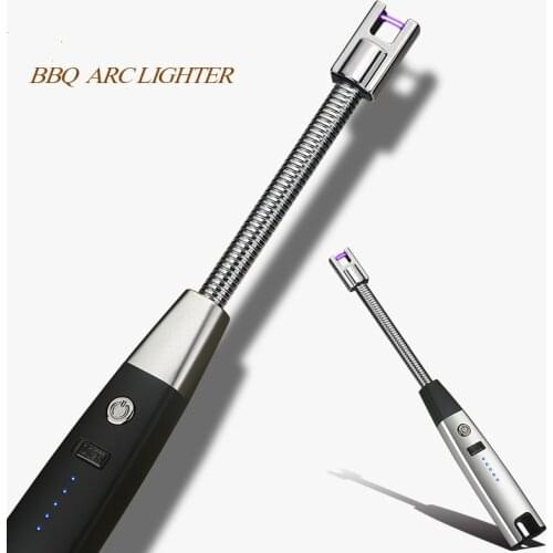 Kitchen arc Lighter USB Charging Electronic Display Electricity Camping BBQ Plasma Arc Igniter Torch Rod Windproof Safety