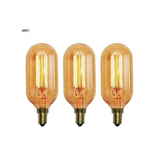 IWHD T45 E14 Decoration Vintage Industrial Decor Edison Lamp Light Bulb 40W 220V Retro Vintage Lamp Ampul Ampoule Gloeilamp