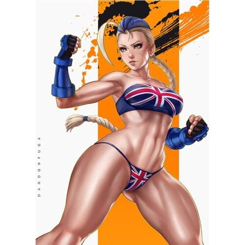 Print Sexy Girl Fighter Cammy Game Art Canvas Poster Custom Wall Art Pictures 16x24 24x36 Inch Living Room Decorative Paintings