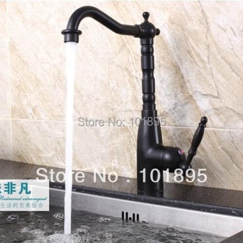 L15702 - Luxury Deck Mounted Black Color Brass Kitchen Sink Faucet