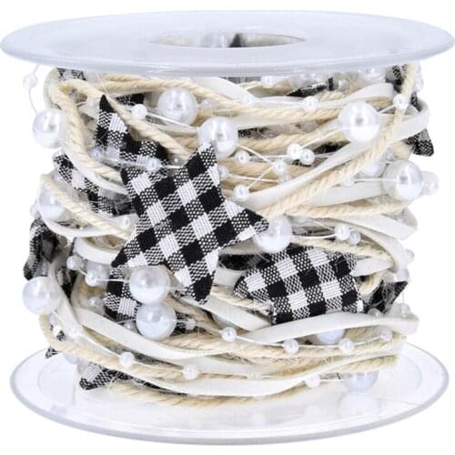 For Wedding Birthday Party Black Gingham Ribbon Straps Xmas Tree Decor Christmas Items Ric Rac Trim 5M Plaid DIY Accessories