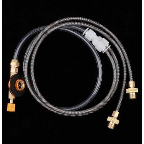 MagiDeal Outdoor 2 Way Double Pipes Gas Stove Part Tank Burner Hose Adapter for Outdoor Cooking Camping Picnic BBQ Travel