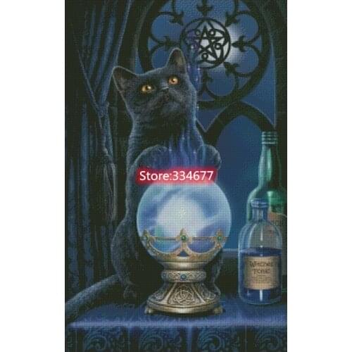 Black cat Animal Sewing Kit Top Quality Embroidery Needlework 14CT Unprinted Art Cross Stitch Kits DIY Handmade Decor