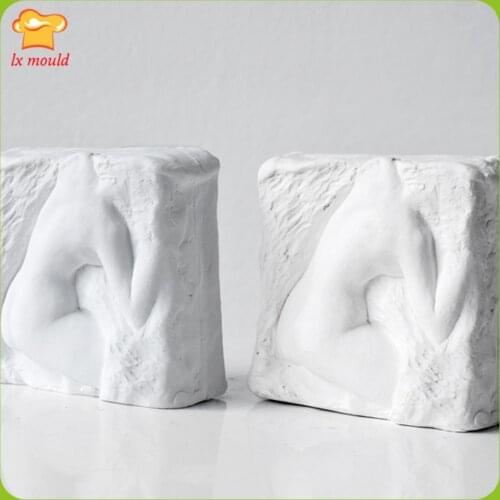 New Original Woman Art Sculpture Candle Silicone Mould Plaster Body Soap Silicone Molds