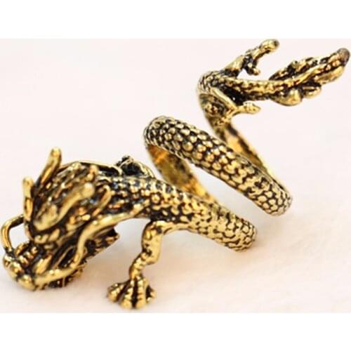 Single Piece Classic Chinese Dragon Ring Three Color Optional Myth Animal Class