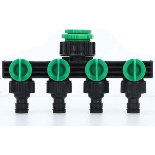 One-way four-valve outlet water controller with on-off valve suitable for 1/2"2/3" 1"water pipe connection