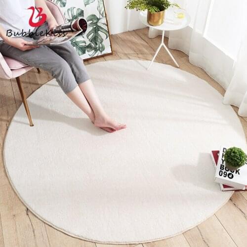 Bubble Kiss Solid Color Round Carpet For Living Room Bedroom Coffee Table Modern Minimalist Bedroom Decor Soft Non-Slip Carpet