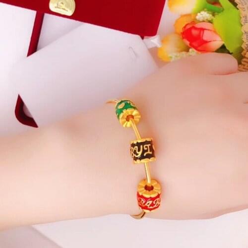 OMHXFC Wholesale YM245 European Fashion Fine Woman Man Party Birthday Wedding Gift 1314 ILOVEYOU 24KT Gold DIY Accessories Beads