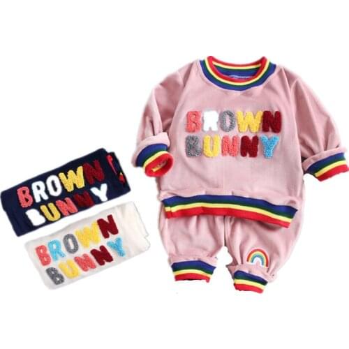 Autumn Winter Toddler Girls Clothes Boys velvet Children Clothing Costume Outfit Suit Kids Tracksuit For Girls Clothing Sets