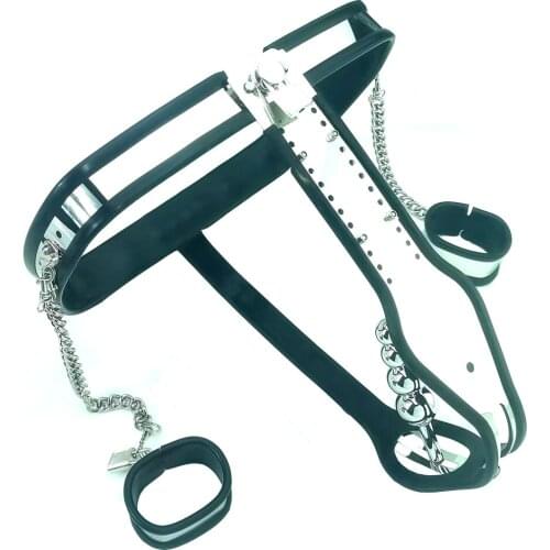 Ourbondage Stainless Steel Male Chastity Belt Inisde Tube Cock Cage Anal Plug Bondage Penis Lock With Handcuffs Sex Toys For Men